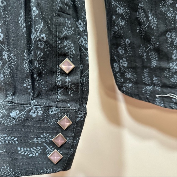 Brooks & Dunn Panhandle Slim Shirt Womens Large Black Pearl Snap Long Sleeve - Picture 12 of 16